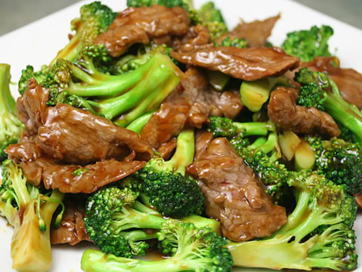 Tender beef stir-fried with broccoli, seasoned with ginger and garlic at Jade Garden，a Chinese Restaurant in Creston