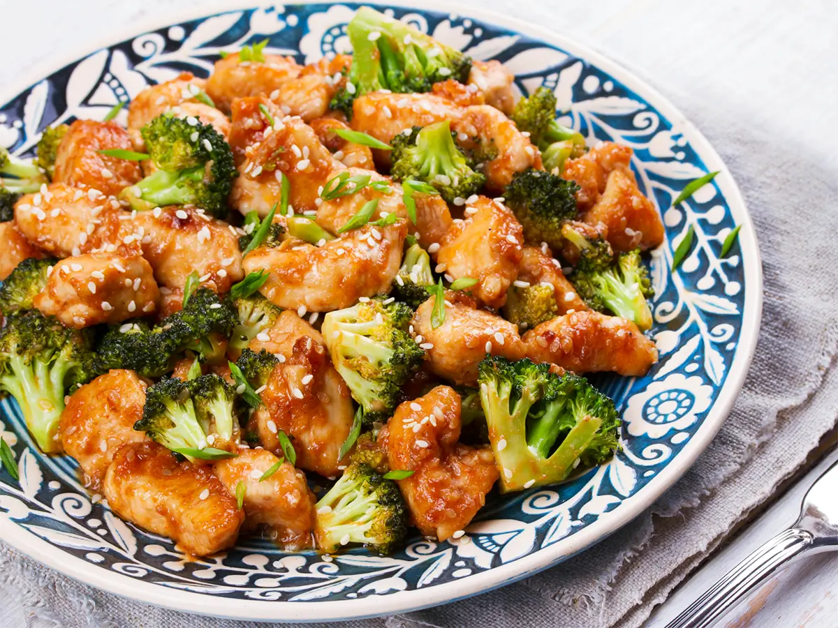 Healthy chicken and broccoli stir-fry, tender meat with crisp greens at Jade Garden，a Chinese Restaurant in Creston